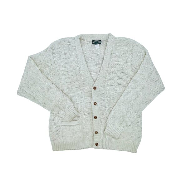 Vintage Y2K American Eagle Knit V-Neck Button Down Grunge 90s Grandpa Cardigan L - Picture 10 of 14